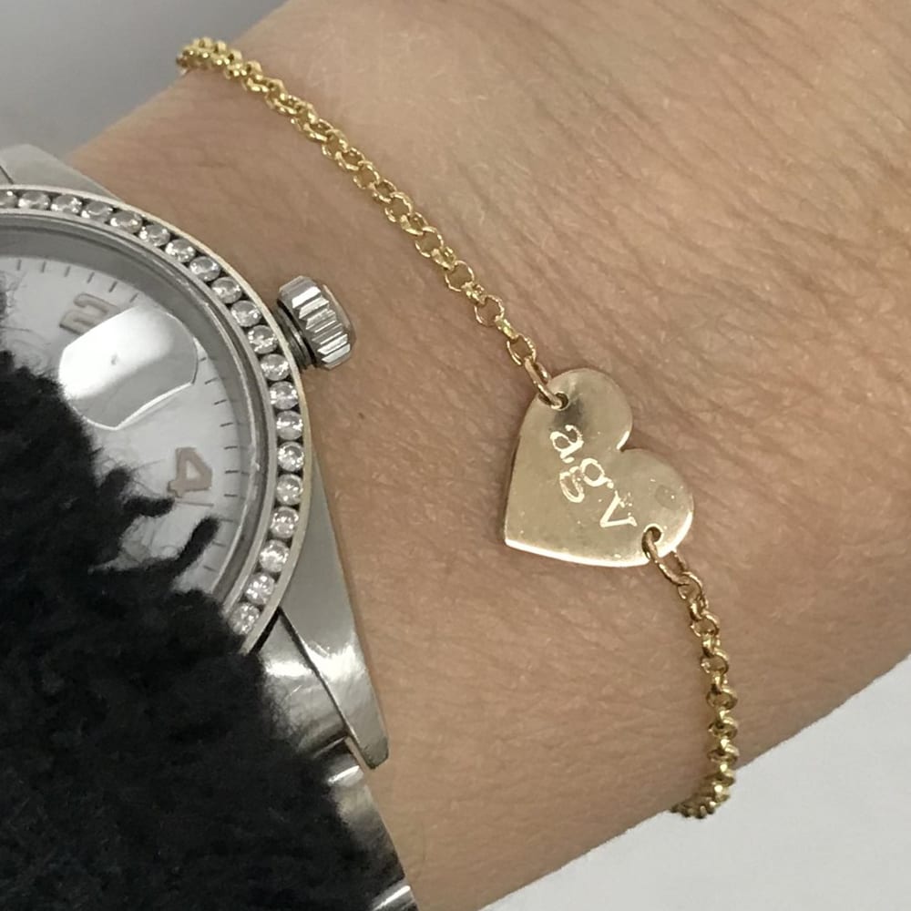 Personalized Bangle Bracelet With Heart Shape Pendants Engraved Any Names  Text Custom Made Jewelry Gift Mother's Day Gift - Etsy